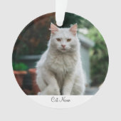 名前入りの猫の写真オーナメント オーナメント (正面)
