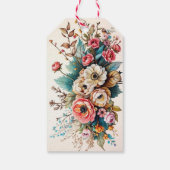 名前入りの花のデザインの誕生日パーティーギフトタグ ギフトタグ (裏面)