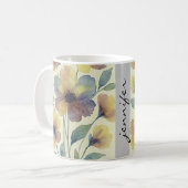 名前入りの花のデザイン_ ブライダルシャワー コーヒーマグカップ (正面左)