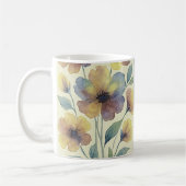 名前入りの花のデザイン_ ブライダルシャワー コーヒーマグカップ (左)