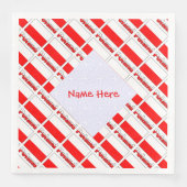 名前入りの赤いポーランド国旗タイル模様 (正面)