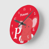 名前入りの赤ちゃん用丸型時計 ラウンド壁時計 (傾斜)