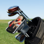 名前入りの黒と金の写真 ゴルフヘッドカバー (インサイチュ)