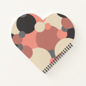 名前入りの黒赤ハートノートブック ノートブック (裏面)