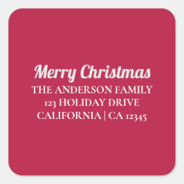 名前入りの クリスマス 返信 住所シール スクエアシール