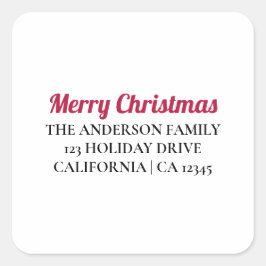 名前入りの クリスマス 返信 住所シール スクエアシール