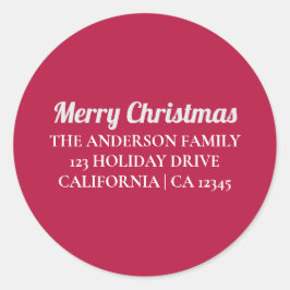 名前入りの クリスマス 返信 住所シール ラウンドシール