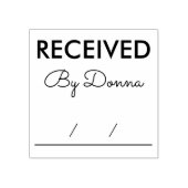 名前入りの「受領」オフィスゴムスタンプ ラバースタンプ (インプリント)