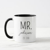 名前入りのMr. Mrs. 新婚夫婦 ウェディングパーティー プレゼント マグカップ (左)