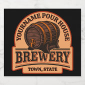 名前入りのNAME オールドオークバレルビールケグ 醸造所 ビールラベル (シングルラベル)