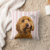名前入りわんこ写真｜オーダーメイドペットネーム ピンク クッション (ブランケット)