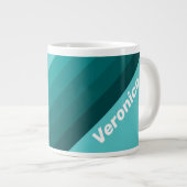 名前入りアクアフェードストライプ ジャンボコーヒーマグカップ (正面右)