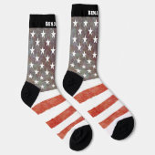 名前入りアメリカ国旗 メンズ ソックス (右)