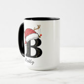 名前入りアルファベット「B」クリスマス コーヒーマグ マグカップ (正面左)