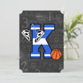 名前入りイニシャルバスケットボールレターK 招待状 (スタンド正面)