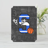 名前入りイニシャルバスケットボール文字S 招待状 (スタンド正面)