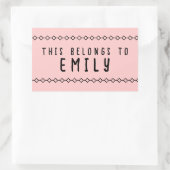 名前入りオリジナルシール このシールは〇〇のもの 長方形シール (バッグ)