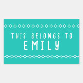 名前入りオリジナルシール このシールは〇〇のもの 長方形シール (正面)