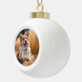 名前入りオリジナルペット写真 セラミックボールオーナメント (右)