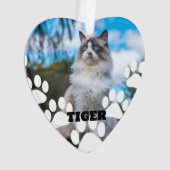 名前入りオリジナル猫写真ハート型アクリルオルナメント オーナメント (正面)