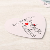 名前入りオリジナル紙コースター カップル ラブ ペーパーコースター (アングル)