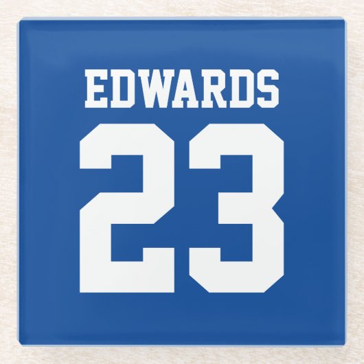 名前入りカスタムスポーツナンバー ガラスコースター (正面)