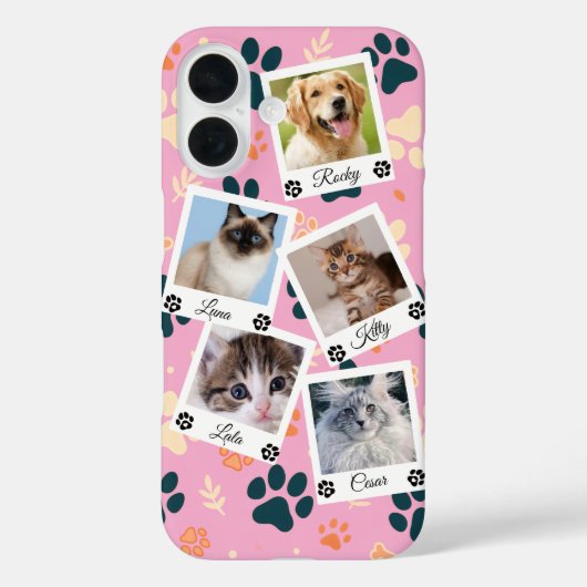 名前入りカスタムペットフォトコラージュフォンケース Case-Mate iPhoneケース (裏面)