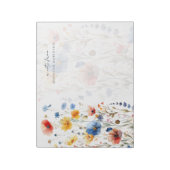 名前入りカラフルな春夏の野の花 ノートパッド (回転)