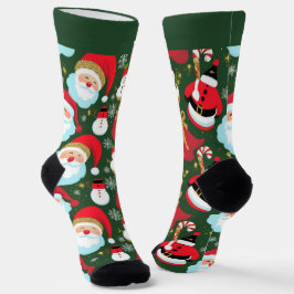 名前入りカラフルサンタクロースクリスマスソックス ソックス