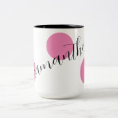 名前入りキュートピンク ツートーンマグカップ (中央)
