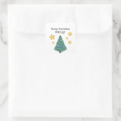 名前入りギフトステッカー - クリスマスツリー スクエアシール (バッグ)