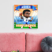 名前入りクォーターバックフットボール自信 キャンバスプリント (インサイチュ (リビング))