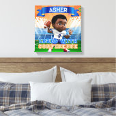 名前入りクォーターバックフットボール自信 キャンバスプリント (インサイチュ (寝室))