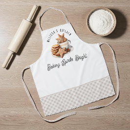 名前入りクリスマスクッキー作りのお供に「Baking Spirits Bright」 エプロン