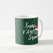 名前入りクリスマス家族スクワッドスクリプト コーヒーマグカップ (正面右)