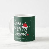 名前入りクリスマス家族スクワッドスクリプト コーヒーマグカップ (正面左)