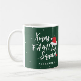 名前入りクリスマス家族スクワッドスクリプト コーヒーマグカップ