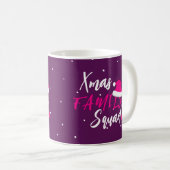 名前入りクリスマス家族スクワッドスクリプト コーヒーマグカップ (正面右)