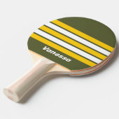名前入りグリーンハニー ノスタルジックストライプ 卓球ラケット (正面アングル)