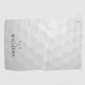 名前入りゴルフクラブとボール ゴルフタオル (横)