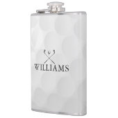 名前入りゴルフクラブとボール フラスク (左)