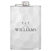 名前入りゴルフクラブとボール フラスク (正面)