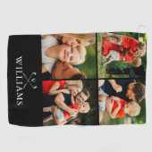 名前入りゴルフクラブ4枚の写真コラージュ ゴルフタオル (横)