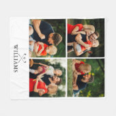 名前入りゴルフクラブ フォトコラージュ フリースブランケット (正面(横))