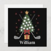 名前入りゴルフツリー クリスマスギフト シーズンカード (正面/裏面)