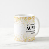 名前入りゴールドラメのオバさんへのギフト コーヒーマグカップ (正面右)