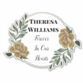 名前入りゴールドリース追悼カーシール シール (正面)