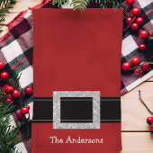 名前入りサンタベルト ホリデー キッチンタオル