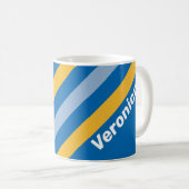 名前入りシーサイドストライプ コーヒーマグカップ (正面右)