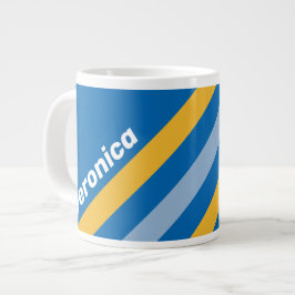 名前入りシーサイドストライプ ジャンボコーヒーマグカップ